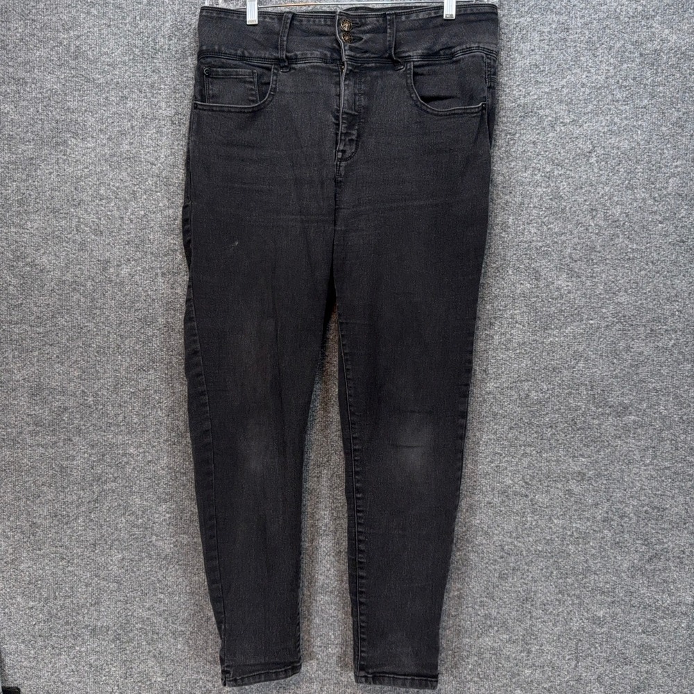 Curve Appeal Skinny Jeans Womens 14 Black High Rise Curve Creator Stretch Denim